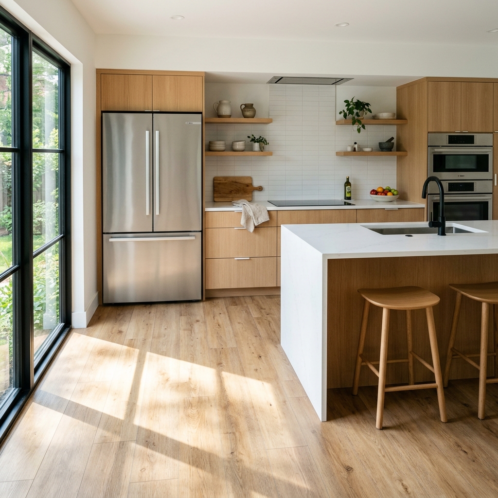Piso VinÃ­lico em Cozinha Moderna